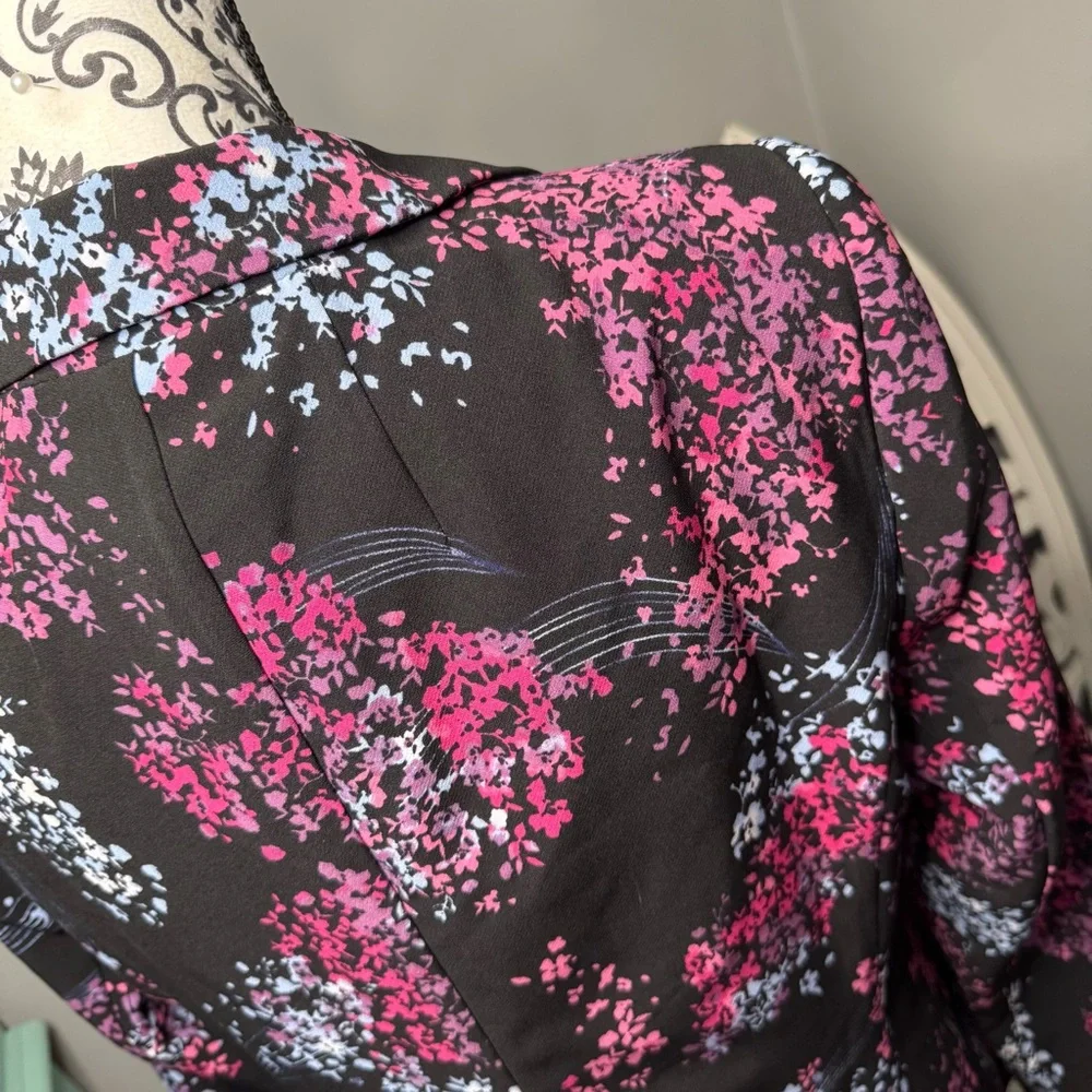Lane Bryant The Bryant Boho Floral Crepe Blazer Suit Jacket Size 14P NWT - Picture 10 of 14